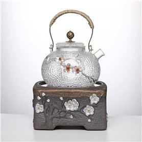 Cenz-888 Bouilloire à thé Théière électrique Domestique à Motif de Marteau en Fleur de Prunier