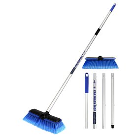 ZimiTeda Brosse de Lavage de Voiture PBT avec Manche Long 10 '' Plus Grande tête de Brosse à Poils Doux Pare-Chocs en Caoutchouc
