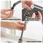 3 Pièces Robinet d'eau pivotante,Tête De Robinet De Cuisine Mobile 360 Degrés,2 Modes Réglable Douche Tête Filtre Pulvérisateur,