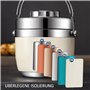 LANMOU Boîte Alimentaire Isotherme 1300ml avec Sac à Lunch, Lunch Box Isotherme en Acier Inoxydable, Isotherme Repas Chaud avec 