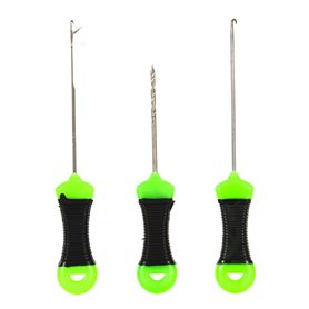 Lot de 3 aiguilles à appâts pour pêche en plein air compatibles avec les bouillettes et les bas de ligne de pêche à la carpe