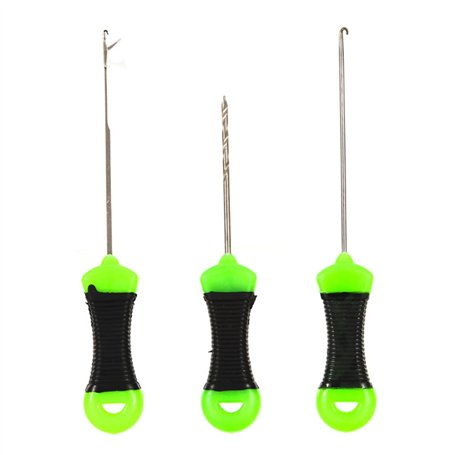 Lot de 3 aiguilles à appâts pour pêche en plein air compatibles avec les bouillettes et les bas de ligne de pêche à la carpe
