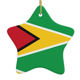 WHJWZY Pendentif de Noël en céramique en forme d'étoile à suspendre pour sapin - Idéal pour les maisons - Motif drapeau de la Gu