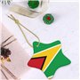 WHJWZY Pendentif de Noël en céramique en forme d'étoile à suspendre pour sapin - Idéal pour les maisons - Motif drapeau de la Gu