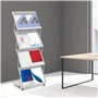 GEK208130 Simple Présentoir à brochures, Pliable à 4 Niveaux avec Pieds antidérapants, Porte-revues sur Pied, Porte-journaux Bur