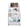 Porte-journaux sur pied Présentoir à magazines au sol à 4 niveaux for bureau, présentoir à brochures, présentoir à catalogues po