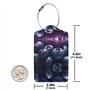 Big Blueberry Lot de 2 étiquettes de bagage en cuir avec étiquette d'identification et anneau en acier inoxydable pour homme et 