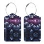 Big Blueberry Lot de 2 étiquettes de bagage en cuir avec étiquette d'identification et anneau en acier inoxydable pour homme et 