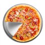 Plat à pizza en acier inoxydable, plaque de cuisson à pizza ronde Plateau de four à pizza en acier inoxydable, plateau de rangem