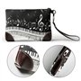 FLYIFE Sac à main en cuir avec touches de piano avec notes de musique imprimées avec dragonne pour femme, Noir , Taille unique