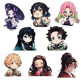 8 Pcs Kimetsus No Badge Anime Figurine Nezuko Shinobu Mitsuri Muichirou Pins Ghost Killing Acrylique Pins Set Cosplay Sac Décora