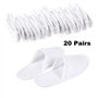 Slippées jetables, 20 paires Panneuses d'hôtel en peluche pour femmes et hommes (taille 37-42, blanc) dans les chaussures pour e