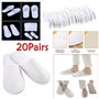 Slippées jetables, 20 paires Panneuses d'hôtel en peluche pour femmes et hommes (taille 37-42, blanc) dans les chaussures pour e