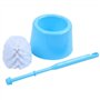 Assiavree Brosse WC,Brosse de Toilettes Salle DE Bain WC Brosse ET Porte-Free Standing Set Bleu Ciel Brosse de Toilette