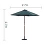 GHMYU Parasols 2,7 m Nulle de Soleil de Patio extérieur, Grand Parasol de Jardin en Aluminium Cauvet de la canopée légère protec