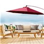 Cantilever Suspendu 8 côtes au canopée Parasol en Aluminium Anti