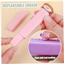 2pcs Coucbers Mignons, Gomme rétractable de 3,9 Pouces avec des recharges remplaçables, Papeterie Kawaii pour l'apprentissage, l