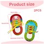 Nyutcwe 2pcs Pratique de Liaison de Chaussures pour Les Enfants, en Plastique Early Educational Shoe Tie Practice pour Les Enfan