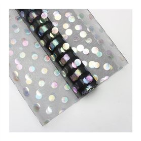 GUYTRM 50 cm * 5 Yards/rouleau points clairs dentelle tissu fleur emballage cadeau paquet fil rouleau papier fleuristes Laser br