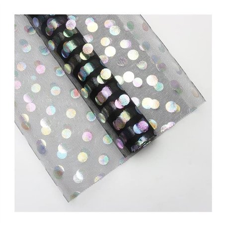 GUYTRM 50 cm * 5 Yards/rouleau points clairs dentelle tissu fleur emballage cadeau paquet fil rouleau papier fleuristes Laser br