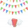 200 pièces Guirlande Fanion，Fanion guinguette，Fanion Anniversaire，Guirlande Anniversaire，Banderole，Guirlande fanions Tissus，Band