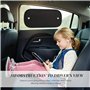 2 pièce Cache vitre Voiture+4 pièce Ventouse，Pare Soleil Voiture bébé，Protege Soleil Voiture Bebe，Rideau de Voiture（2 pièce 51x3
