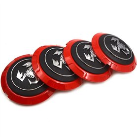 Lot de 4 Cache Moyeux pour Fiat 500 Abarth 133mm