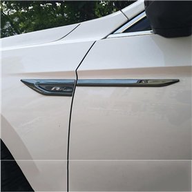 PartyUnix emblèmes Autocollant Voiture 3D Logo métal Insigne pour RLine Latéral Corps Queue de Coffre Badges Accessoires Collant
