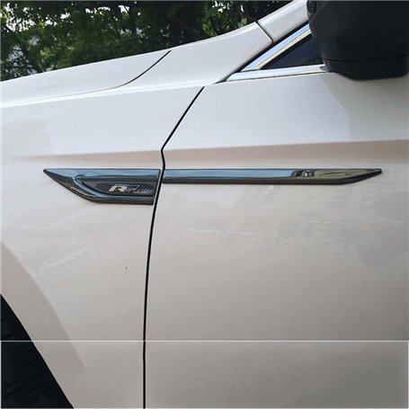 PartyUnix emblèmes Autocollant Voiture 3D Logo métal Insigne pour RLine Latéral Corps Queue de Coffre Badges Accessoires Collant
