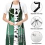 HTTUP Tablier de cuisine imperméable avec poches pour cuisine et pâtisserie, noir, taille unique 71 x 83 cm, Noir/blanc, taille 