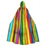 rannsut Cape de carnaval gothique unisexe avec impression sur planche en bois colorée pour bal masqué et événements à thème