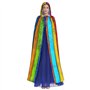 rannsut Cape de carnaval gothique unisexe avec impression sur planche en bois colorée pour bal masqué et événements à thème