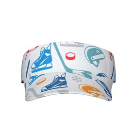 Hockey Elements Creative Motif Imprimé Unisexe Visière Chapeau Creux Top Design Mode pour Sports Activités de Plein Air Noir