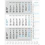 Calendrier mural 2025 bleu 3 mois avec curseur de date, colonne de notes et vue d'ensemble annuelle, calendrier mural 2025 pour 