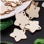 KerDejar Lot de 50 rondelles en bois en forme d'étoile avec 50 boucles en fer pour rappel d'anniversaire, plaque à suspendre, ca