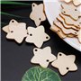 KerDejar Lot de 50 rondelles en bois en forme d'étoile avec 50 boucles en fer pour rappel d'anniversaire, plaque à suspendre, ca
