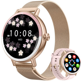 CATGIFF Montre Connectée Femme avec Appel, 1.27" HD Smartwatch IP68 avec Fonction Féminine/120+ Modes Sport/Fréquence/Cardiaque/