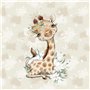 0.5m animaux sauvages/animaux avec lion, guépard, zèbre, girafe sur marron/gris - Tissu en coton pour la couture - non vendu au 