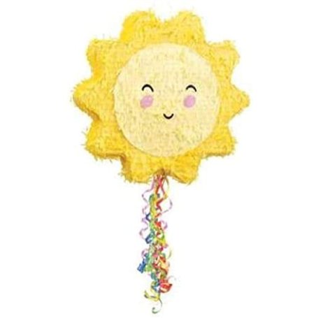 Piñata en forme de soleil souriant audacieux et lumineux (45 cm) – Parfait pour les fêtes et événements d'enfants – 1 pièce
