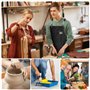 Tablier de Travail Hommes/Femme, Outil Tablier de Cuisine Sangle Ajustable Toile avec 3 Poches, Tablier d'Atelier de Menuiserie 