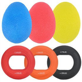 KOOOGEAR Lot de 6 balles d'exercice pour les doigts - Entraînement de la main en silicone multicolore