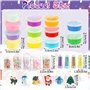 Calendrier de l'Avent 2024 – DIY Fluffy Slime Enfant 24 jours de Noël Compte à Rebours Slime Games Kit, Cadeau D'anniversaire de