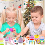 Calendrier de l'Avent 2024 – DIY Fluffy Slime Enfant 24 jours de Noël Compte à Rebours Slime Games Kit, Cadeau D'anniversaire de