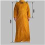 NUZAMAS Tablier de soudure Anti-flamme Cuir de vachette Manteau long Vêtements de protection Vêtements Maillot Soldat Cuir durab