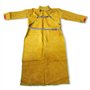 NUZAMAS Tablier de soudure Anti-flamme Cuir de vachette Manteau long Vêtements de protection Vêtements Maillot Soldat Cuir durab