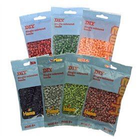 Hama Perles 9410 - Sachet d'environ 7 000 perles midi de 5 mm de diamètre - 7 couleurs tendance - Amusement créatif pour petits