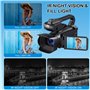 Caméra vidéo 6K 64MP HD Caméscope WiFi IR Vision Nocturne YouTube Caméras Vidéo Caméras Vidéo 4.0 Pouces Tactile 18X Zoom Numéri