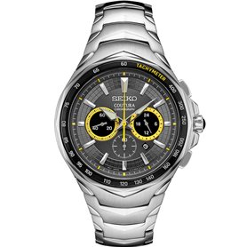 SEIKO Coutura SS Quartz Chronographe Gris Cadran Gris Bracelet