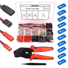55 Ensembles Servo Plug Mâle Femelle Connecteur Crimp Pin Câble Kit avec Outil de Sertissage Compatible JST SYP Futaba pour Hite