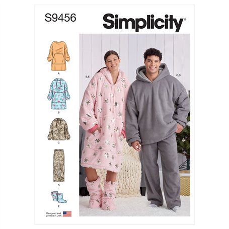 Simplicity Sewing Pattern S9456 Patron de couture unisexe à capuche